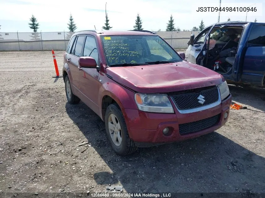 2008 Suzuki Grand Vitara VIN: JS3TD944984100946 Lot: 12086680