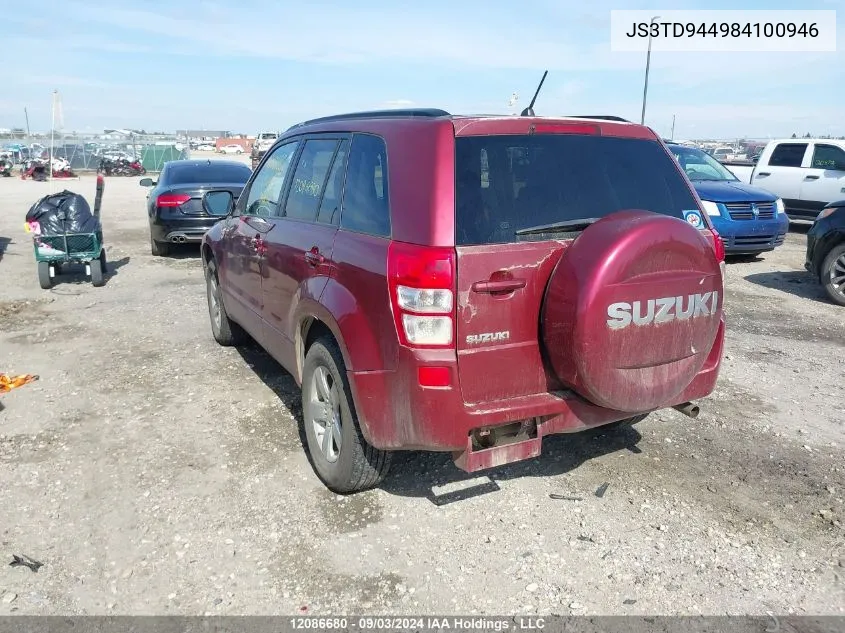 2008 Suzuki Grand Vitara VIN: JS3TD944984100946 Lot: 12086680