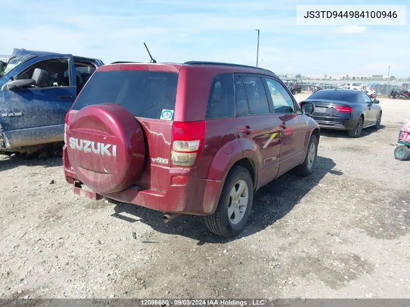 2008 Suzuki Grand Vitara VIN: JS3TD944984100946 Lot: 12086680