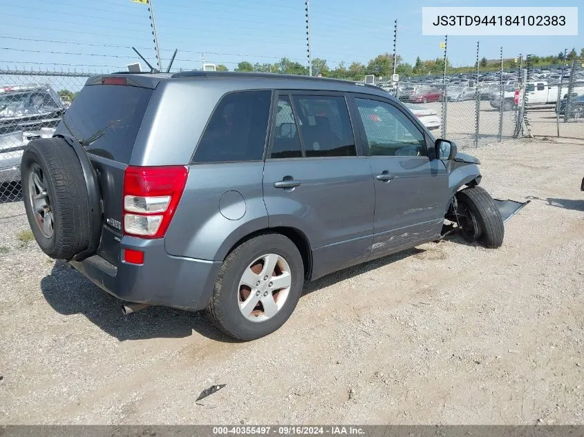 2008 Suzuki Grand Vitara Xsport VIN: JS3TD944184102383 Lot: 40355497