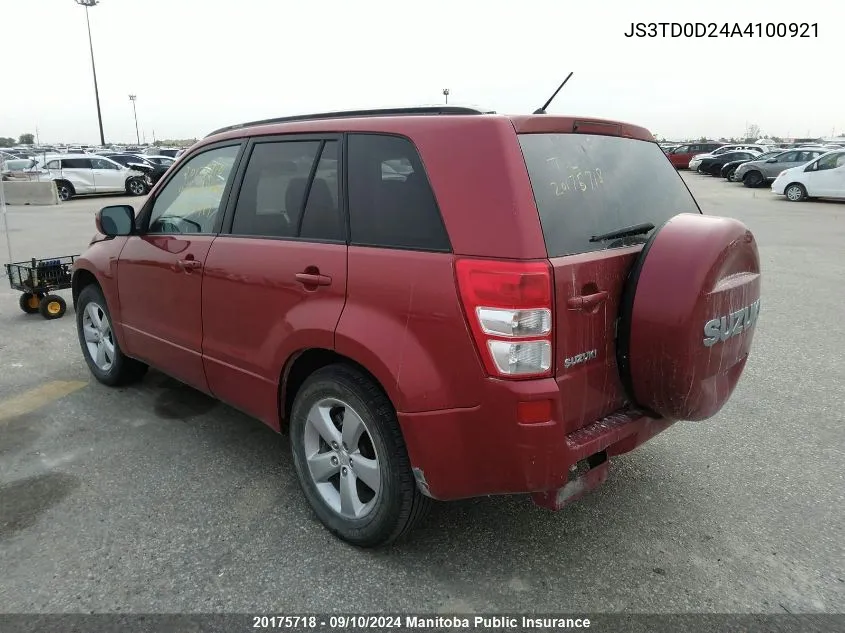 2010 Suzuki Grand Vitara Jx VIN: JS3TD0D24A4100921 Lot: 20175718