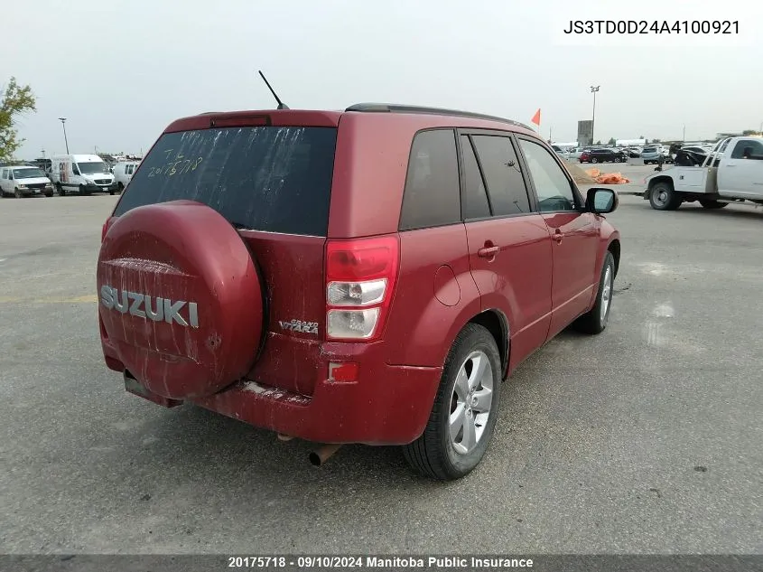 JS3TD0D24A4100921 2010 Suzuki Grand Vitara Jx