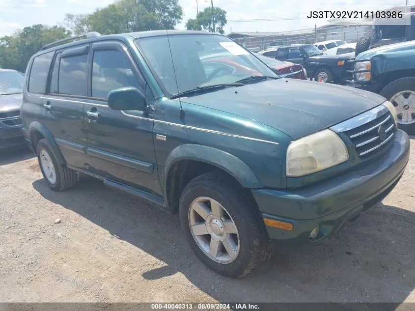 2001 Suzuki Grand Vitara Xl-7 Plus/Standard/Touring VIN: JS3TX92V214103986 Lot: 40040313