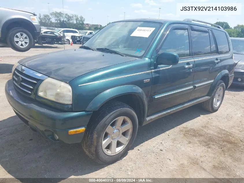 2001 Suzuki Grand Vitara Xl-7 Plus/Standard/Touring VIN: JS3TX92V214103986 Lot: 40040313