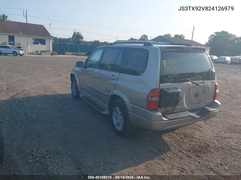 2002 Suzuki Xl-7 Limited/Plus/Standard/Touring VIN: JS3TX92V824126979 Lot: 40109210