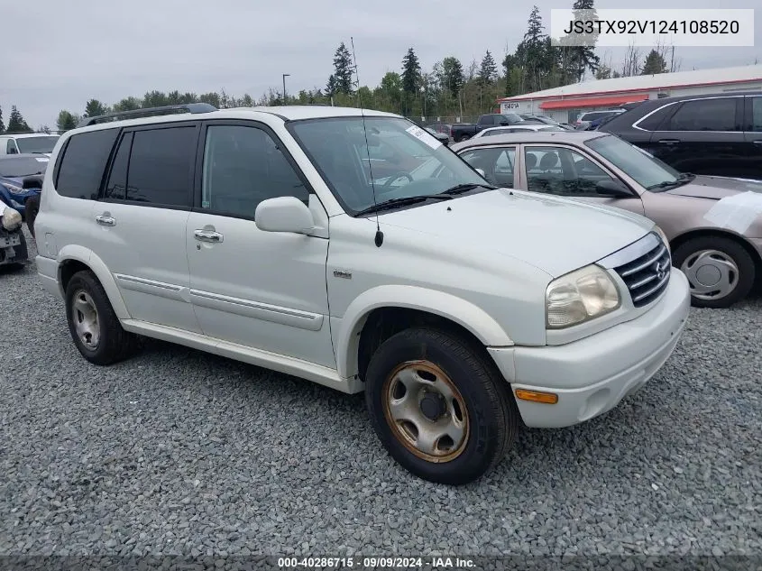 2002 Suzuki Xl-7 Limited/Plus/Standard/Touring VIN: JS3TX92V124108520 Lot: 40286715