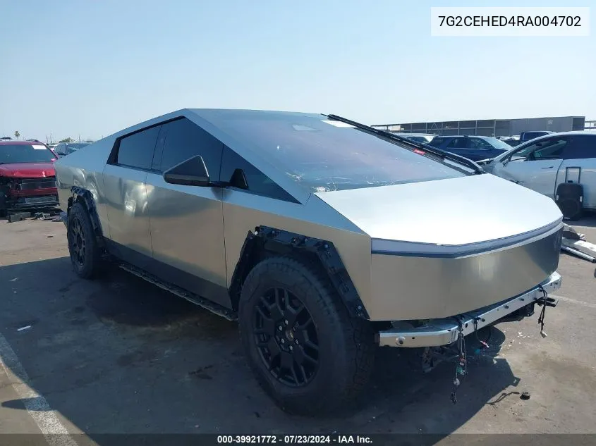 2024 Tesla Cybertruck All-Wheel Drive VIN: 7G2CEHED4RA004702 Lot: 39921772