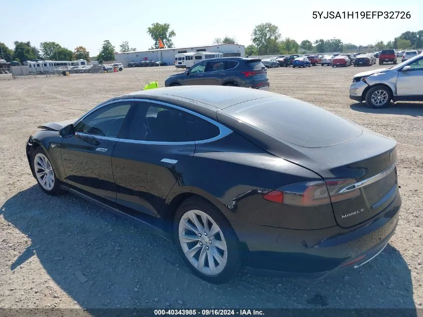 2014 Tesla Model S P85 VIN: 5YJSA1H19EFP32726 Lot: 40343985