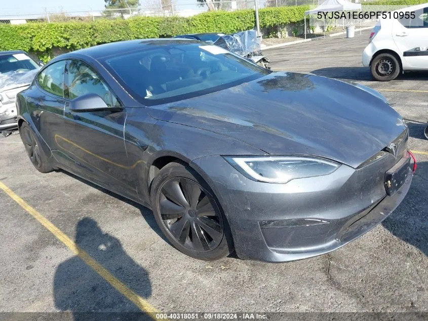 2023 Tesla Model S Plaid Tri Motor All-Wheel Drive VIN: 5YJSA1E66PF510955 Lot: 40318051