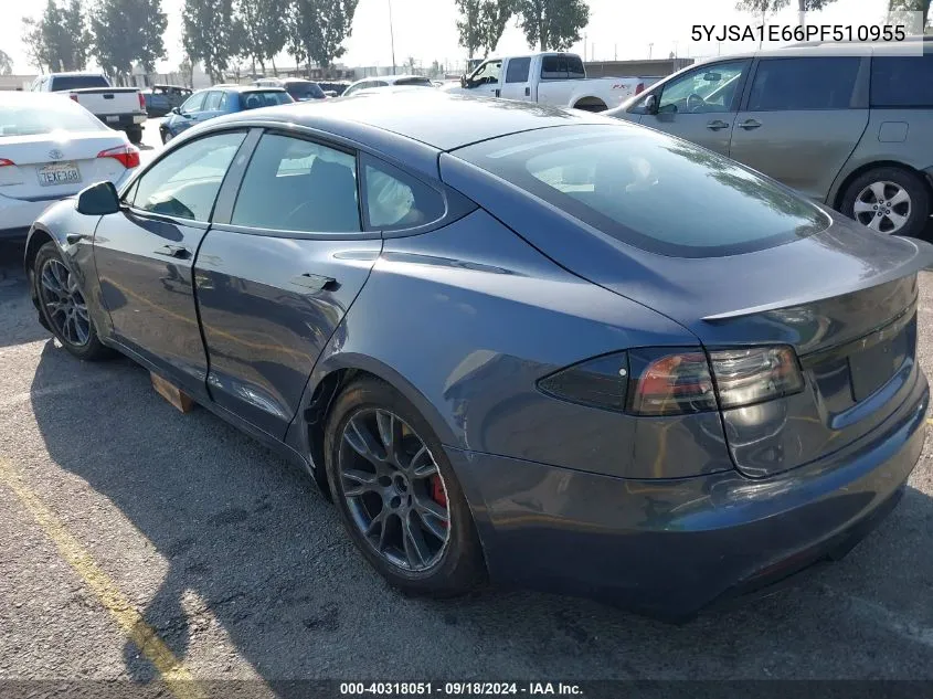 2023 Tesla Model S Plaid Tri Motor All-Wheel Drive VIN: 5YJSA1E66PF510955 Lot: 40318051