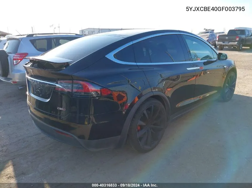 5YJXCBE40GF003795 2016 Tesla Model X 75D/P100D/P90D