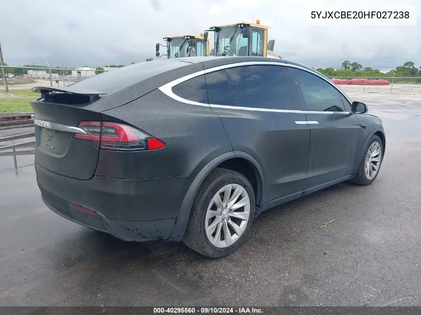 5YJXCBE20HF027238 2017 Tesla Model X 100D/75D/90D