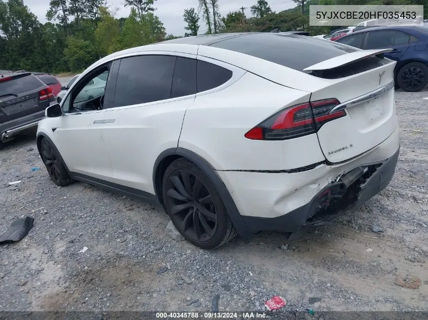 5YJXCBE20HF035453 2017 Tesla Model X 100D/75D/90D