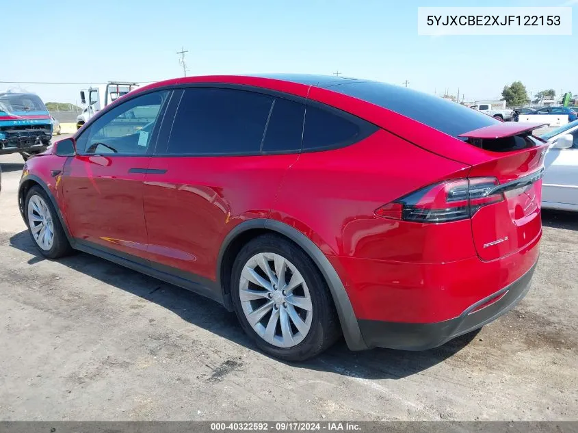 2018 Tesla Model X 100D/75D/P100D VIN: 5YJXCBE2XJF122153 Lot: 40322592