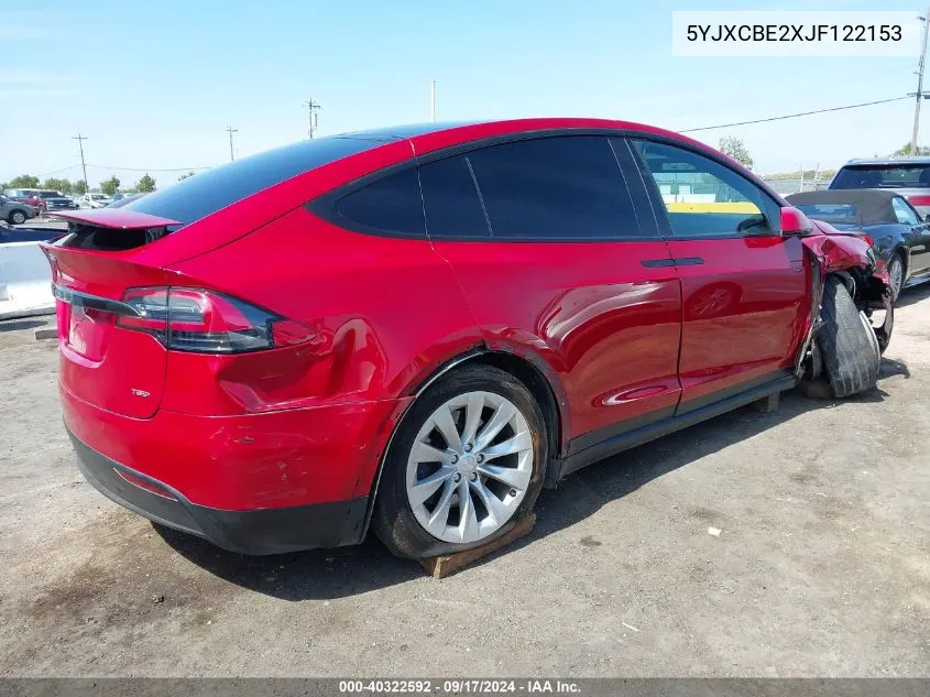 2018 Tesla Model X 100D/75D/P100D VIN: 5YJXCBE2XJF122153 Lot: 40322592