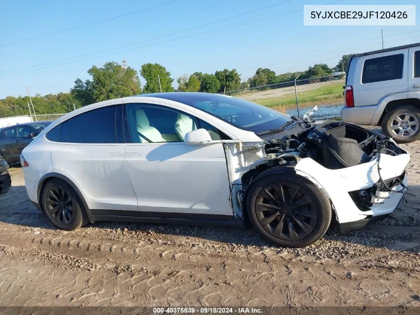 2018 Tesla Model X VIN: 5YJXCBE29JF120426 Lot: 40375839