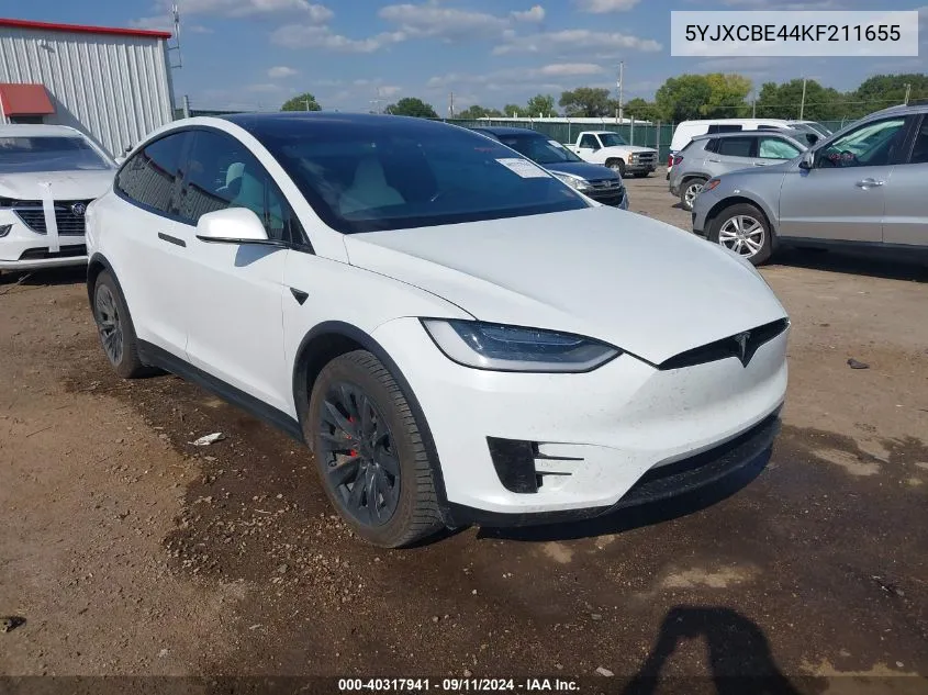 2019 Tesla Model X P100D/Performance VIN: 5YJXCBE44KF211655 Lot: 40317941