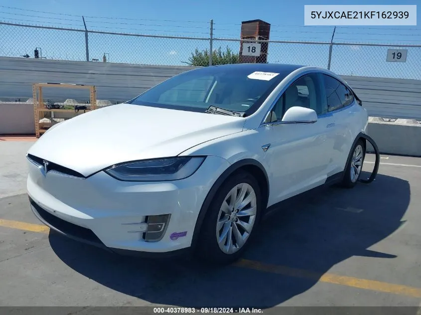 2019 Tesla Model X 100D/75D/Long Range VIN: 5YJXCAE21KF162939 Lot: 40378983