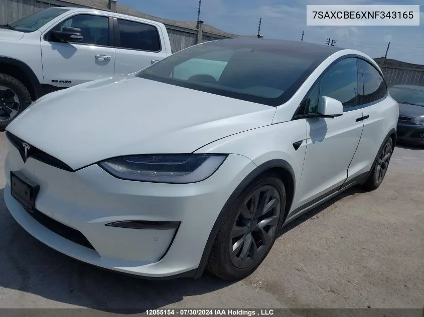 7SAXCBE6XNF343165 2022 Tesla Model X