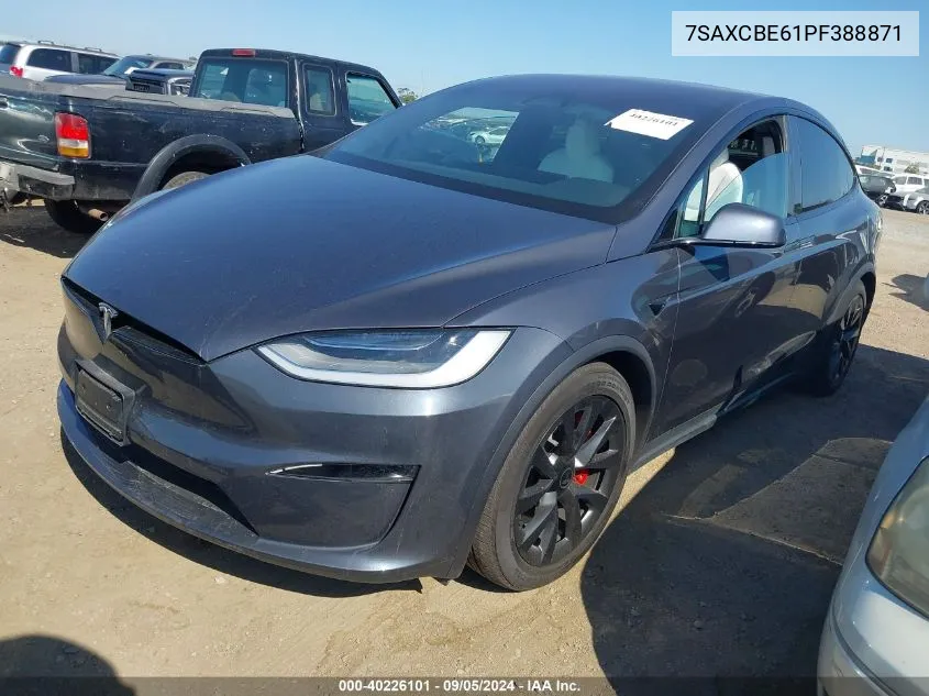 2023 Tesla Model X VIN: 7SAXCBE61PF388871 Lot: 40226101