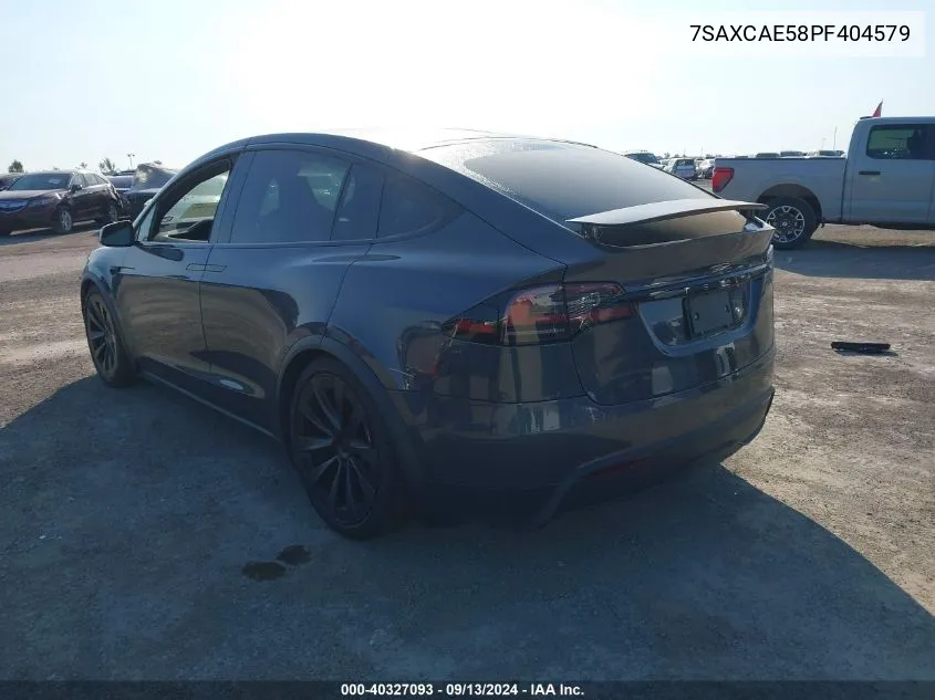 2023 Tesla Model X VIN: 7SAXCAE58PF404579 Lot: 40327093