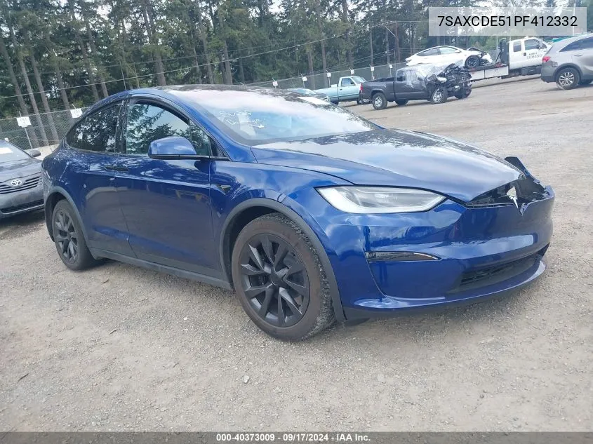 2023 Tesla Model X Dual Motor All-Wheel Drive/Standard Range VIN: 7SAXCDE51PF412332 Lot: 40373009