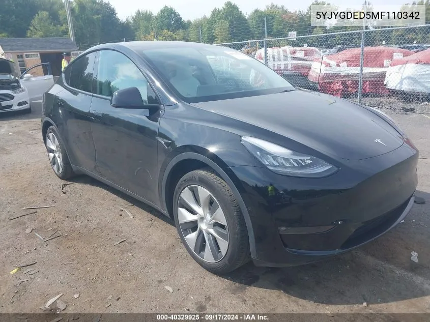 5YJYGDED5MF110342 2021 Tesla Model Y Standard Range Rear-Wheel Drive