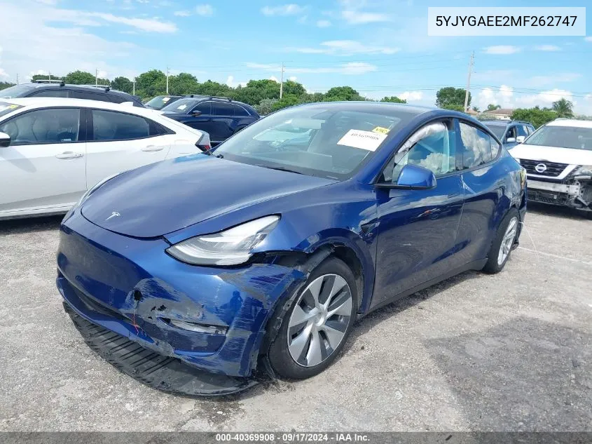 5YJYGAEE2MF262747 2021 Tesla Model Y Long Range Dual Motor All-Wheel Drive