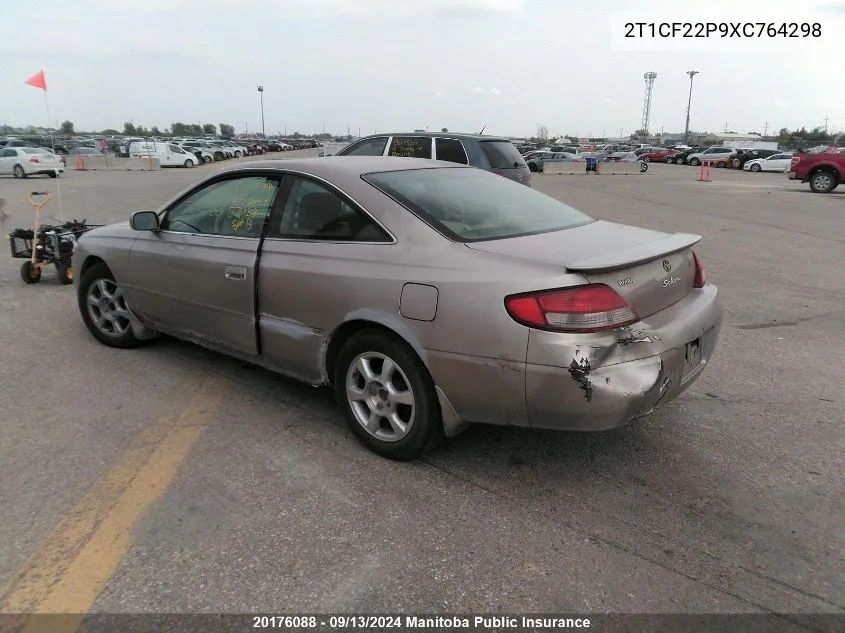 1999 Toyota Camry Solara Se V6 VIN: 2T1CF22P9XC764298 Lot: 20176088