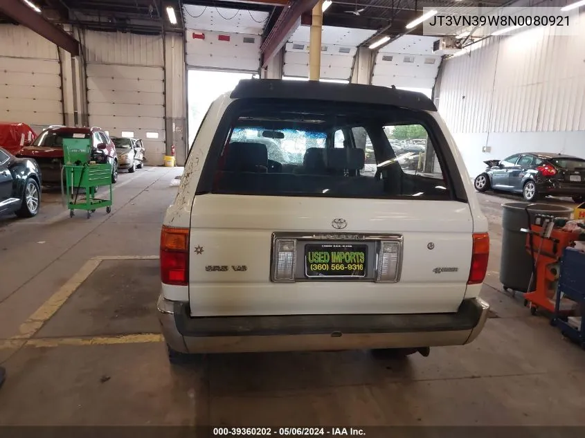 1992 Toyota 4Runner Vn39 Sr5 VIN: JT3VN39W8N0080921 Lot: 39360202