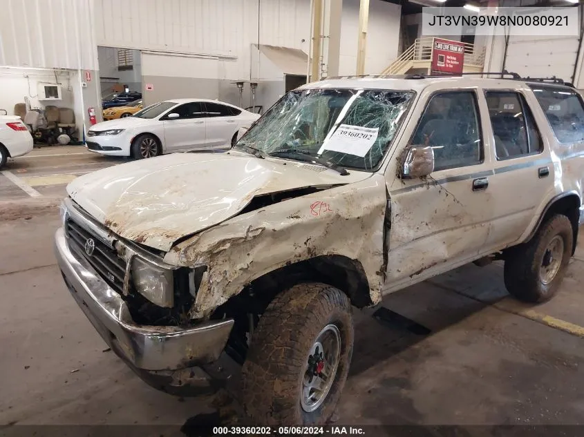 1992 Toyota 4Runner Vn39 Sr5 VIN: JT3VN39W8N0080921 Lot: 39360202