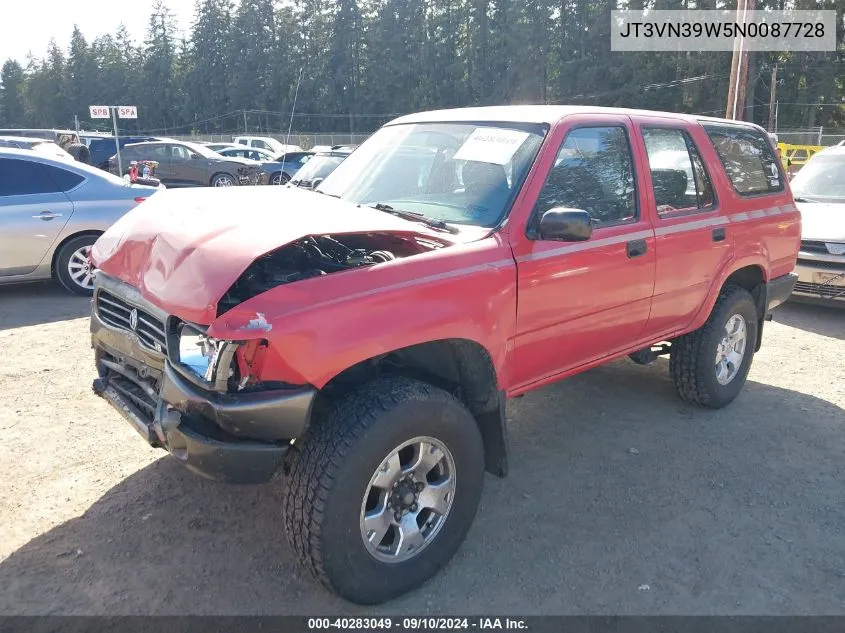 1992 Toyota 4Runner Vn39 Sr5 VIN: JT3VN39W5N0087728 Lot: 40283049