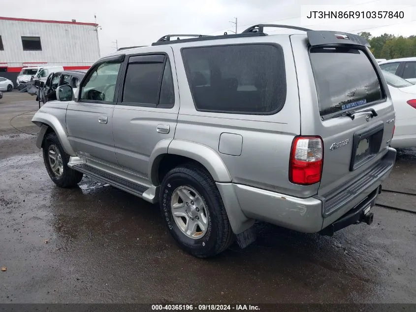 2001 Toyota 4Runner Sr5 VIN: JT3HN86R910357840 Lot: 40365196