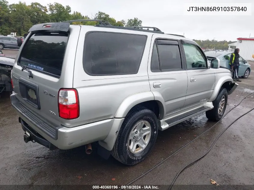 2001 Toyota 4Runner Sr5 VIN: JT3HN86R910357840 Lot: 40365196