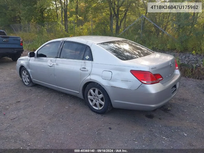 2007 Toyota Avalon Xl/Xls/Touring/Limited VIN: 4T1BK36B47U175962 Lot: 40365140