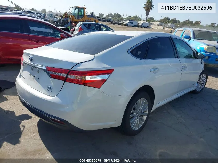 2014 Toyota Avalon Hybrid Xle Touring VIN: 4T1BD1EB7EU032596 Lot: 40370079