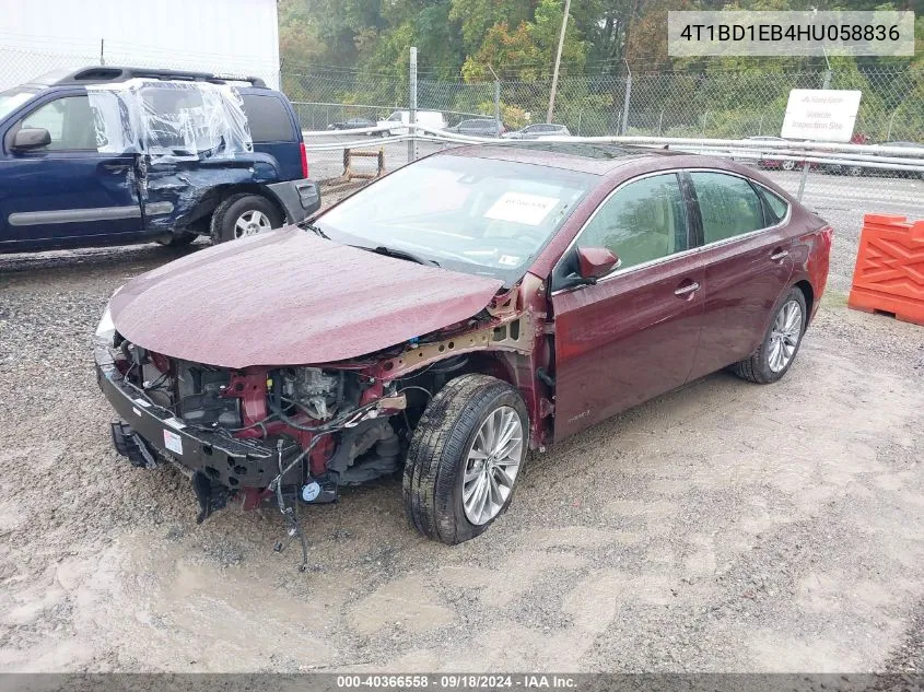 4T1BD1EB4HU058836 2017 Toyota Avalon Hybrid Limited