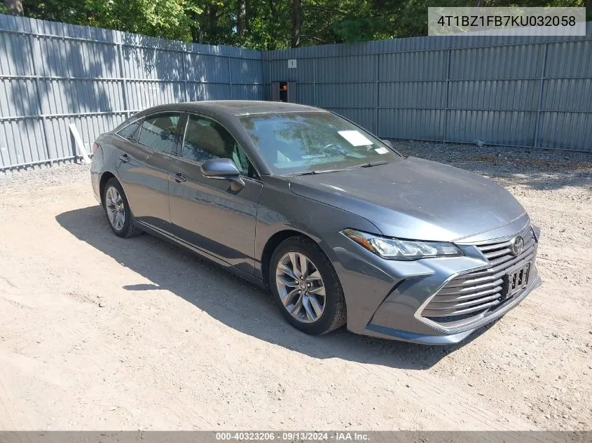 2019 Toyota Avalon Xle VIN: 4T1BZ1FB7KU032058 Lot: 40323206