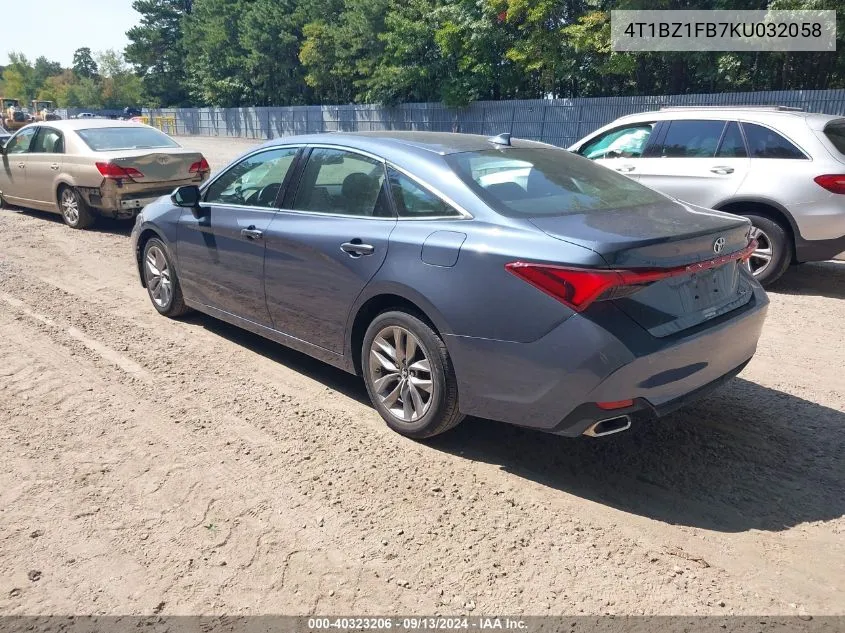 2019 Toyota Avalon Xle VIN: 4T1BZ1FB7KU032058 Lot: 40323206