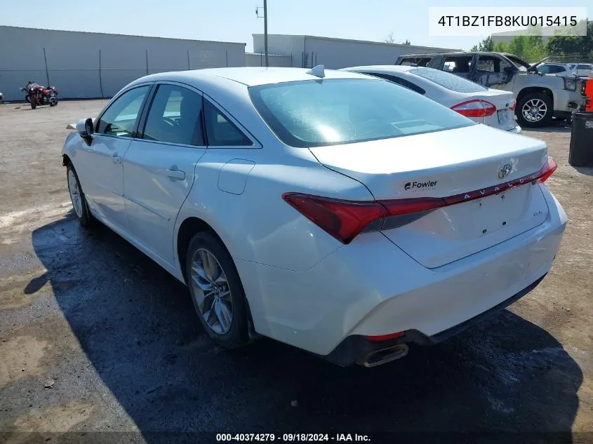 2019 Toyota Avalon Xle VIN: 4T1BZ1FB8KU015415 Lot: 40374279