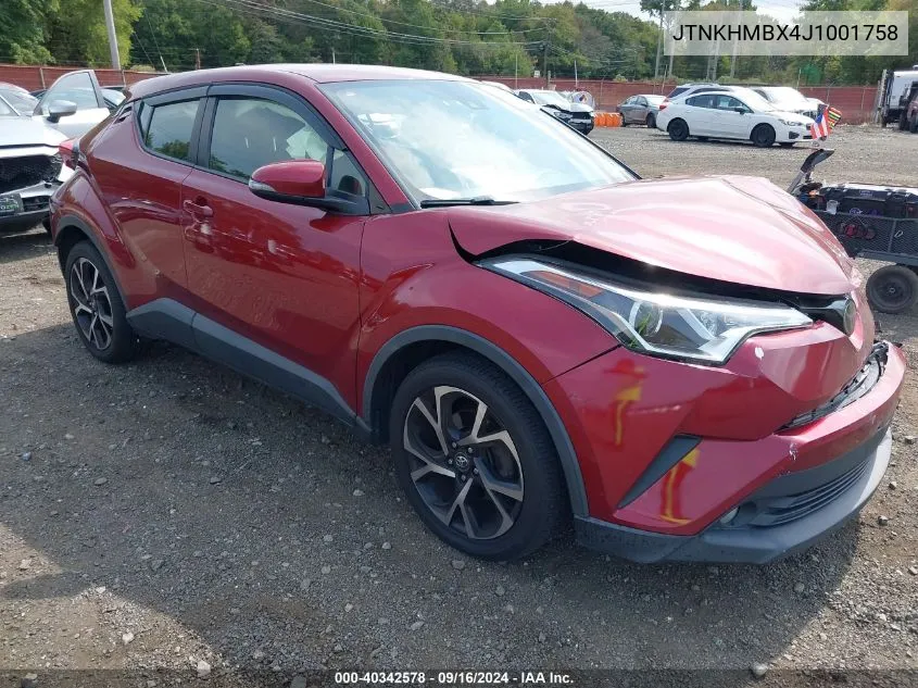 2018 Toyota C-Hr Xle Premium VIN: JTNKHMBX4J1001758 Lot: 40342578