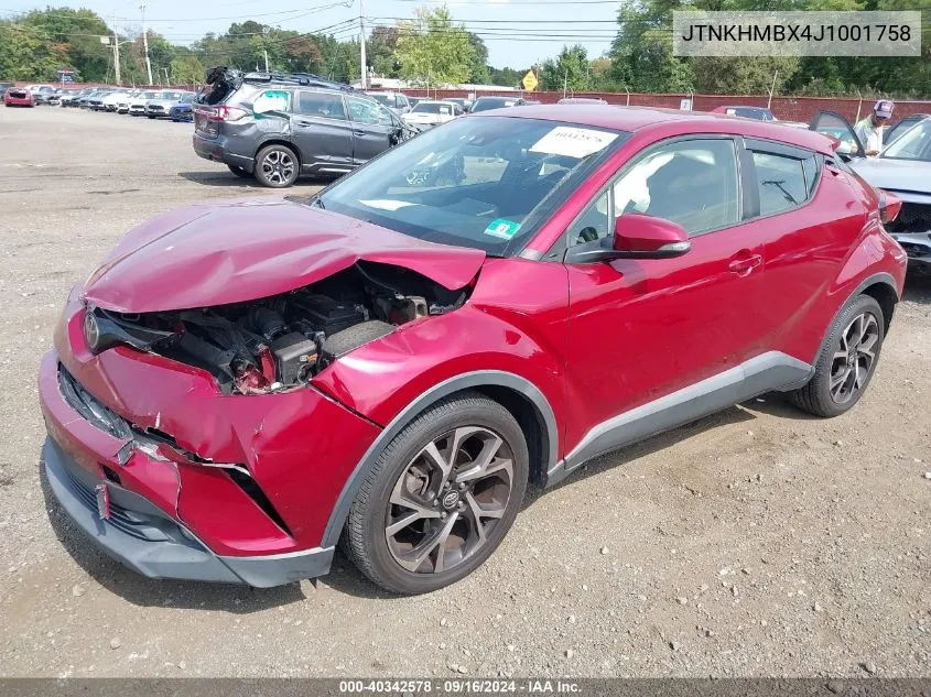 2018 Toyota C-Hr Xle Premium VIN: JTNKHMBX4J1001758 Lot: 40342578