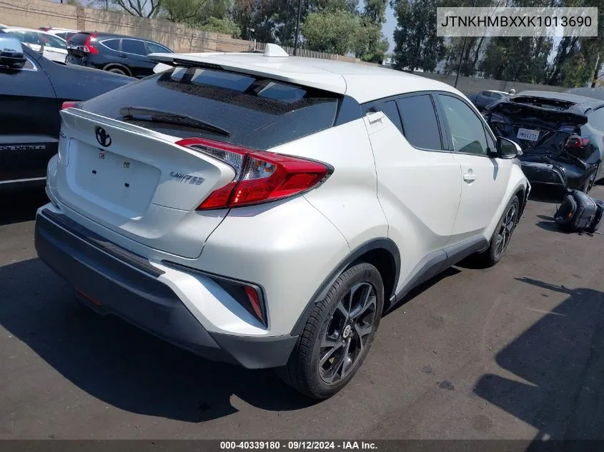 2019 Toyota C-Hr Xle/Le/Limited VIN: JTNKHMBXXK1013690 Lot: 40339180