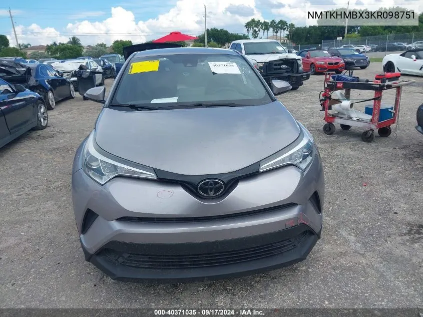 2019 Toyota C-Hr Le VIN: NMTKHMBX3KR098751 Lot: 40371035