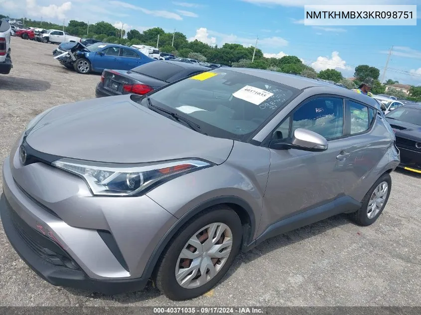 NMTKHMBX3KR098751 2019 Toyota C-Hr Le