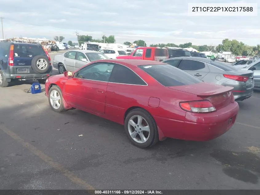 1999 Toyota Camry Solara Se V6 VIN: 2T1CF22P1XC217588 Lot: 40311166