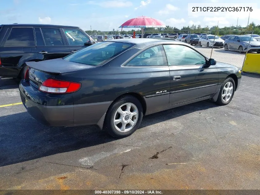 2000 Toyota Camry Solara Se/Sle VIN: 2T1CF22P2YC367176 Lot: 40307398