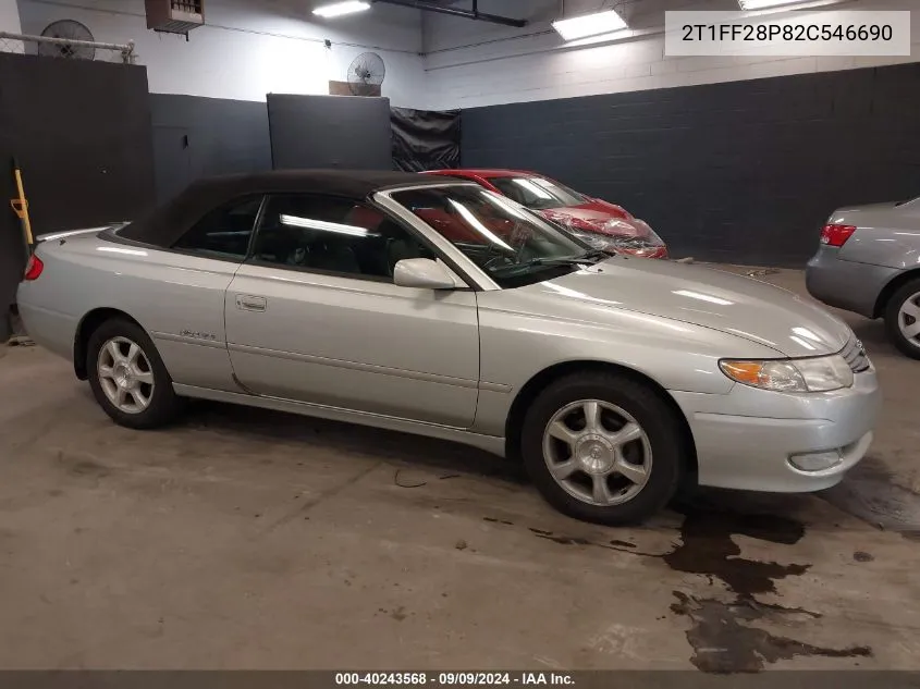 2002 Toyota Camry Solara Sle V6 VIN: 2T1FF28P82C546690 Lot: 40243568