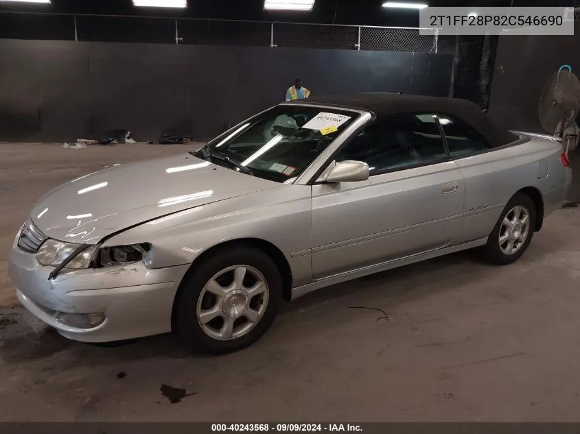 2T1FF28P82C546690 2002 Toyota Camry Solara Sle V6