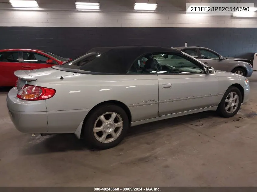 2T1FF28P82C546690 2002 Toyota Camry Solara Sle V6